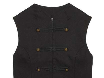 Women's slim double breasted twill vest