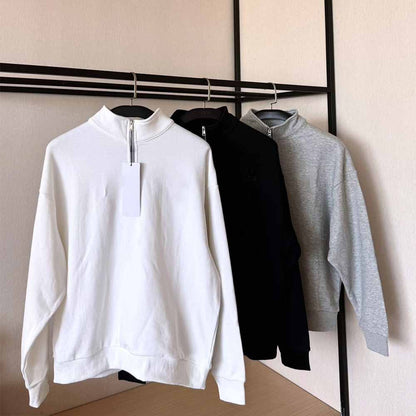 Men and women with the same new Joker autumn and winter half zipper short sweater loose collar slim coat fitness jacket