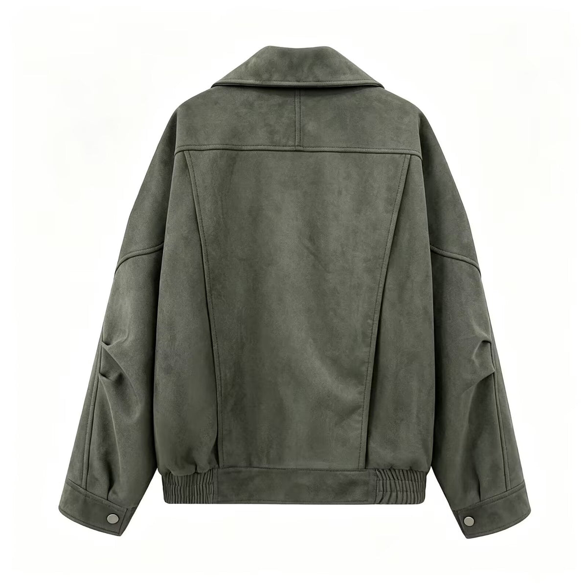Women's loose Lapel Faux Leather suede jacket Coat