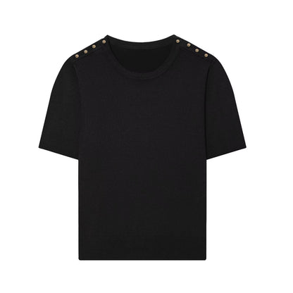 2026 Women's basic style short sleeved knitted sweater