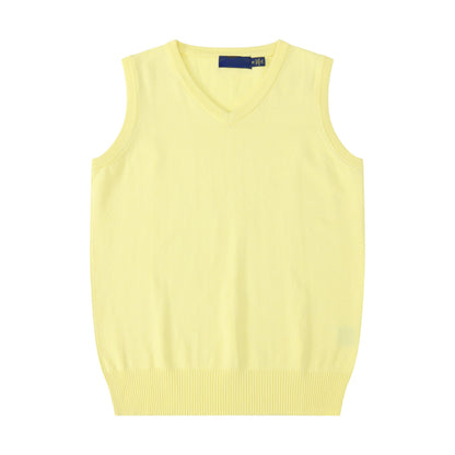 New style casual versatile thin embroidered V-neck knitted vest for men and women