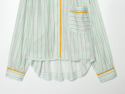 suit Women's 2 pieces casual sleepwear style striped shirt+Pants