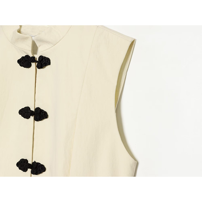Women's new slim stand collar vest