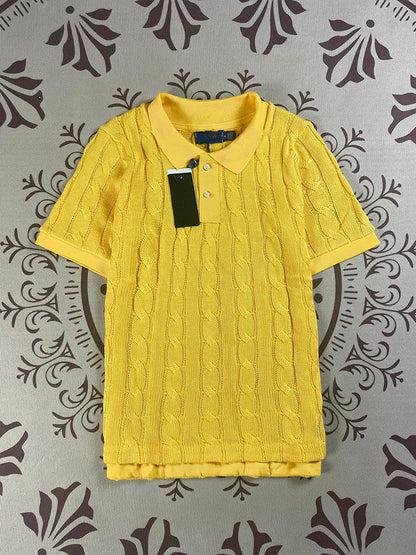 Women's New Joker Embroidered Lapel Pullover Short-sleeved T-shirt Knitwear Top