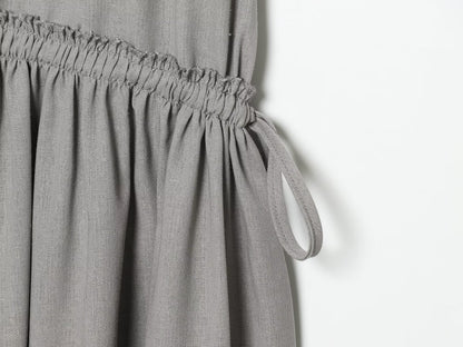Women's O Neck linen blended MIDI dress