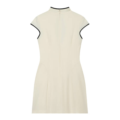 Women's contrasting color trimmed mini dress