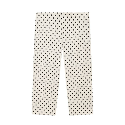 Women's slim casual polka dot cropped pants