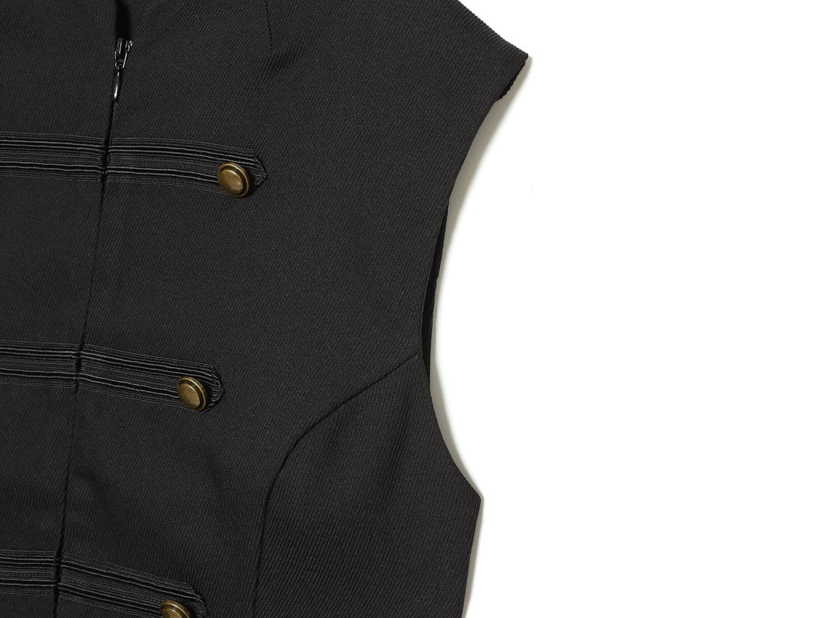 Women's slim double breasted twill vest