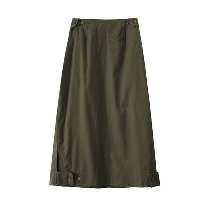 Women's fine pleated cotton MIDI skirt