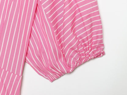 Women's casual striped poplin shirt