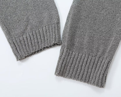 Women's round-necked button-up knit Coat