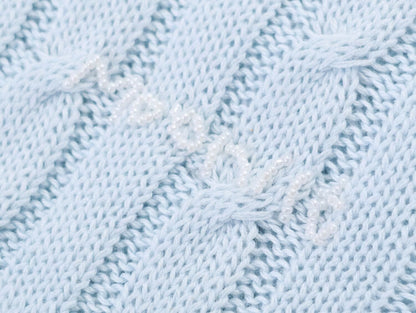 Women's contrasting fake two-piece knitted sweater