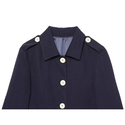 Women's contrasting button slim Blazer Coat