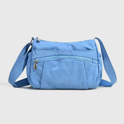 Women's new Joker leisure double zipper design shoulder crossbody bag