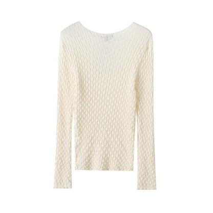 Women's new fashion texture interior style bottom knit top