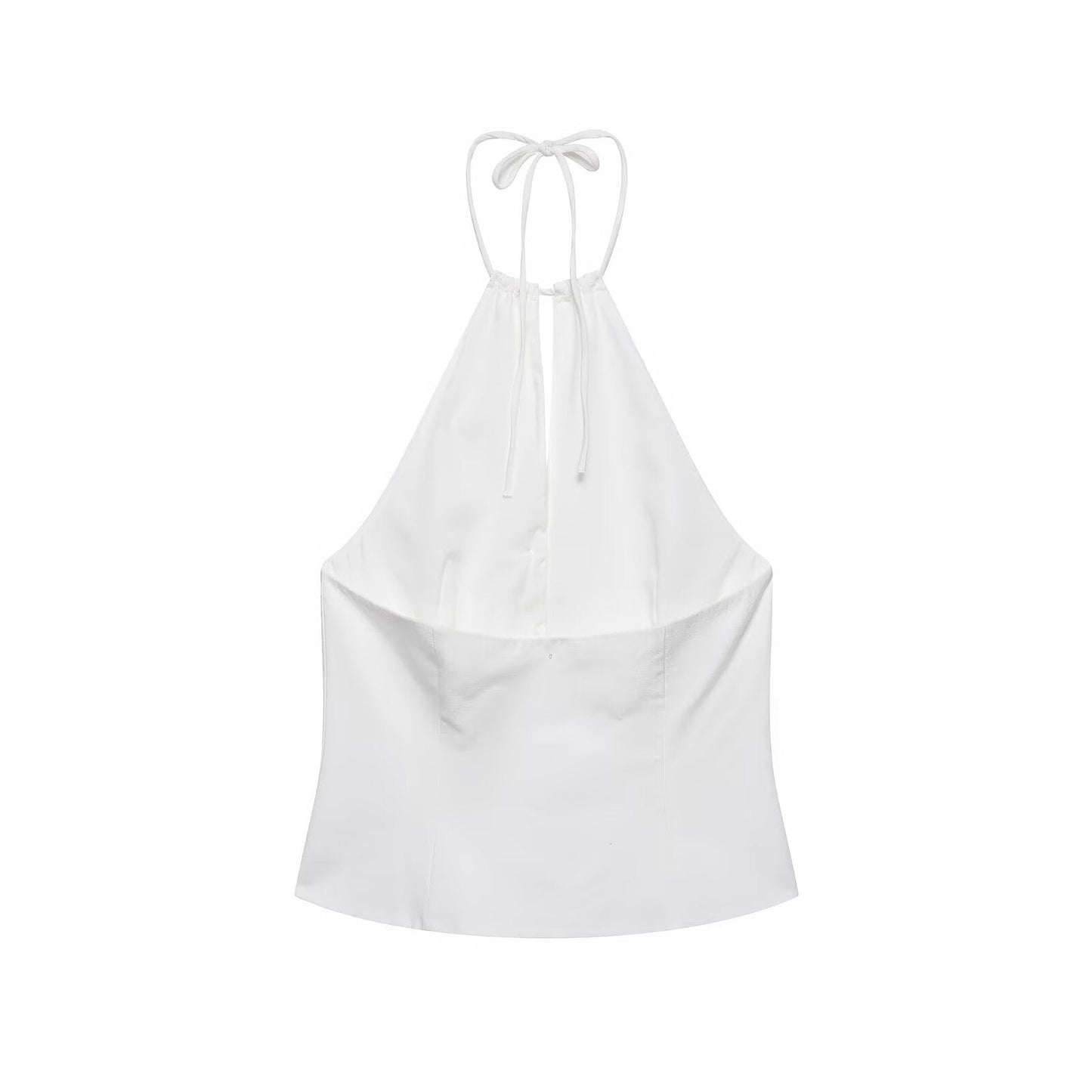 suit Women's 2 pieces buckle decoration hanging neck top+shorts