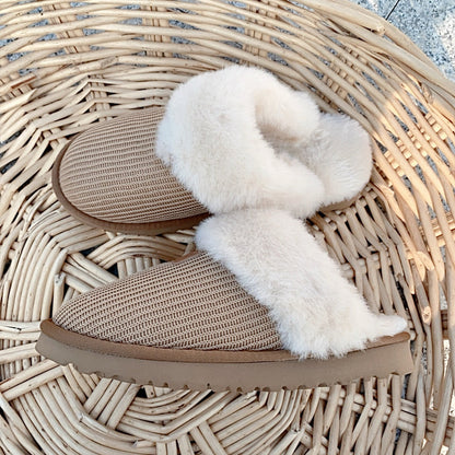 Women's new leisure wool knitted snow boots slippers