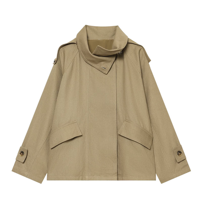 Women's retro lapel loose parkour workwear Coat