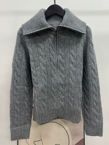 Women's New Navy Cardigan Long Sleeve Loose Knitwear