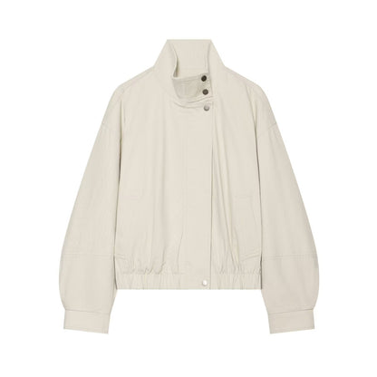 Women's standing collar elastic waisted cotton Coat