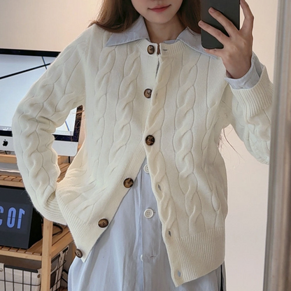 New women's versatile knitted long-sleeved cardigan