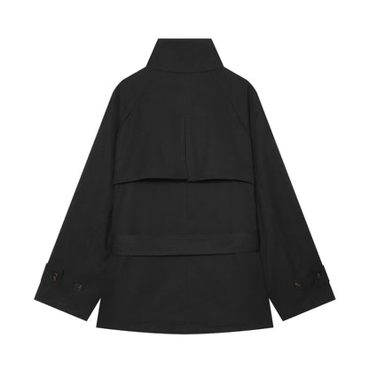 Women's with belt warm cotton windbreaker Coat