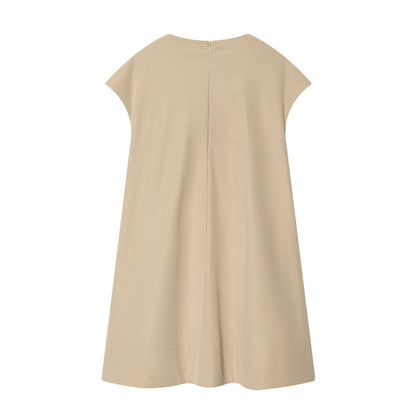 Women's loose O Neck mini dress