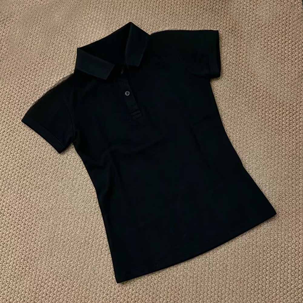 2026 women's new casual slim lapel short-sleeved polo shirt.