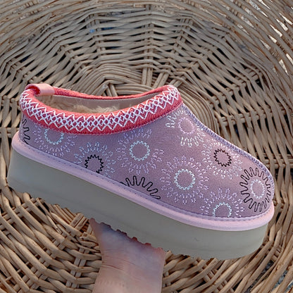 Women's new casual embroidered snow boots