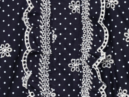 Women's hollowed out embroidered polka dot shirt