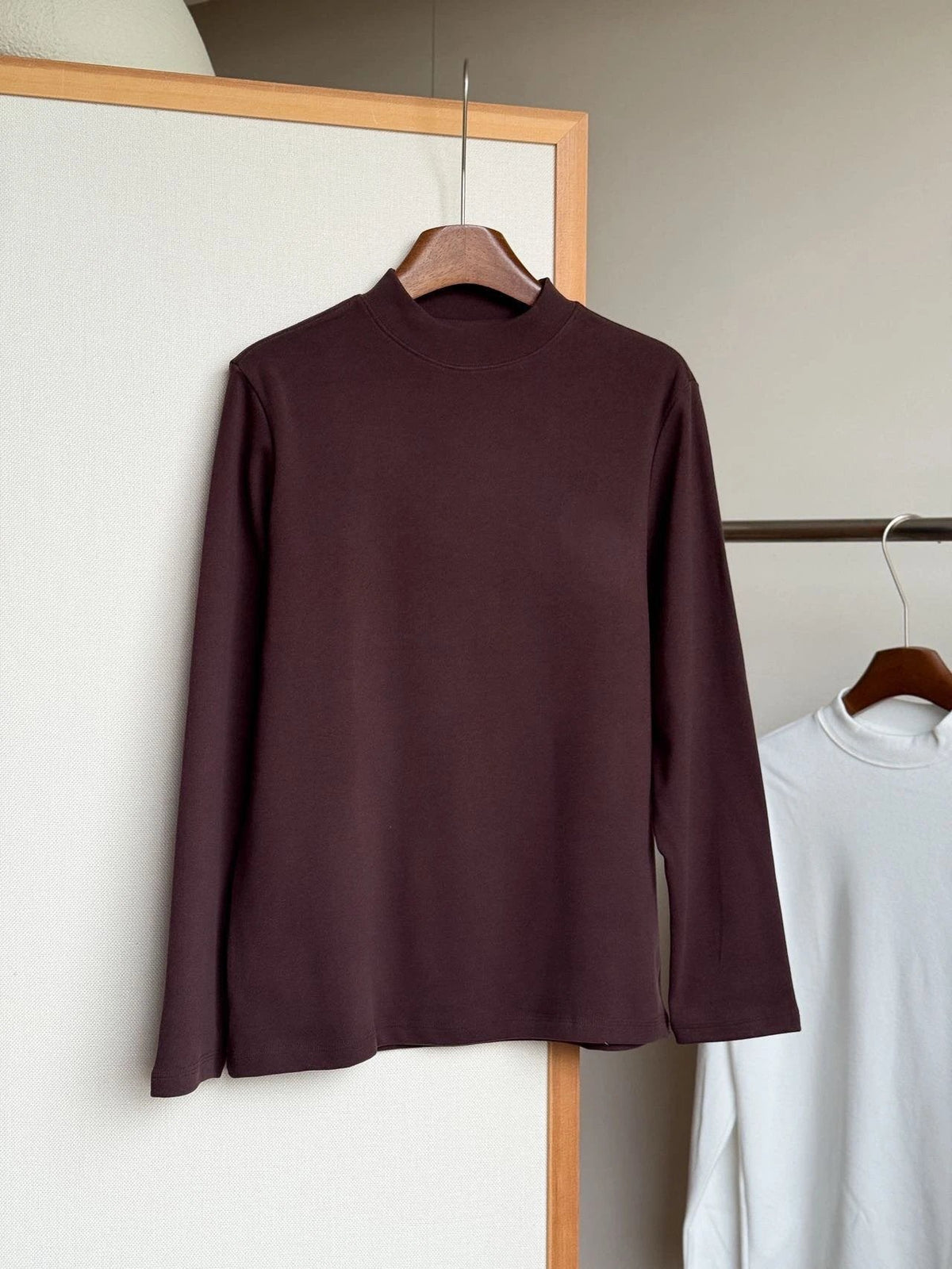 Men's new casual semi-high collar double-faced velvet bottoming shirt
