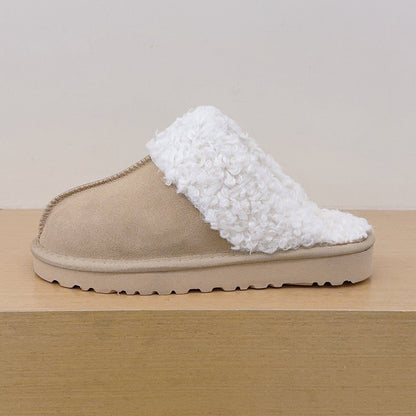 Women's new padded warm slippers with one pedal