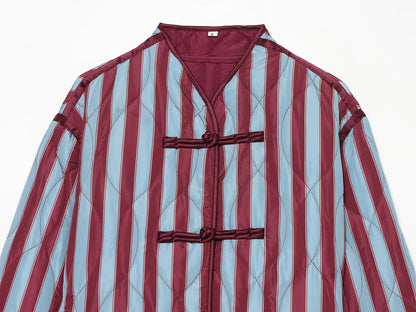 Women's striped rope buttoned cotton jacket Coat