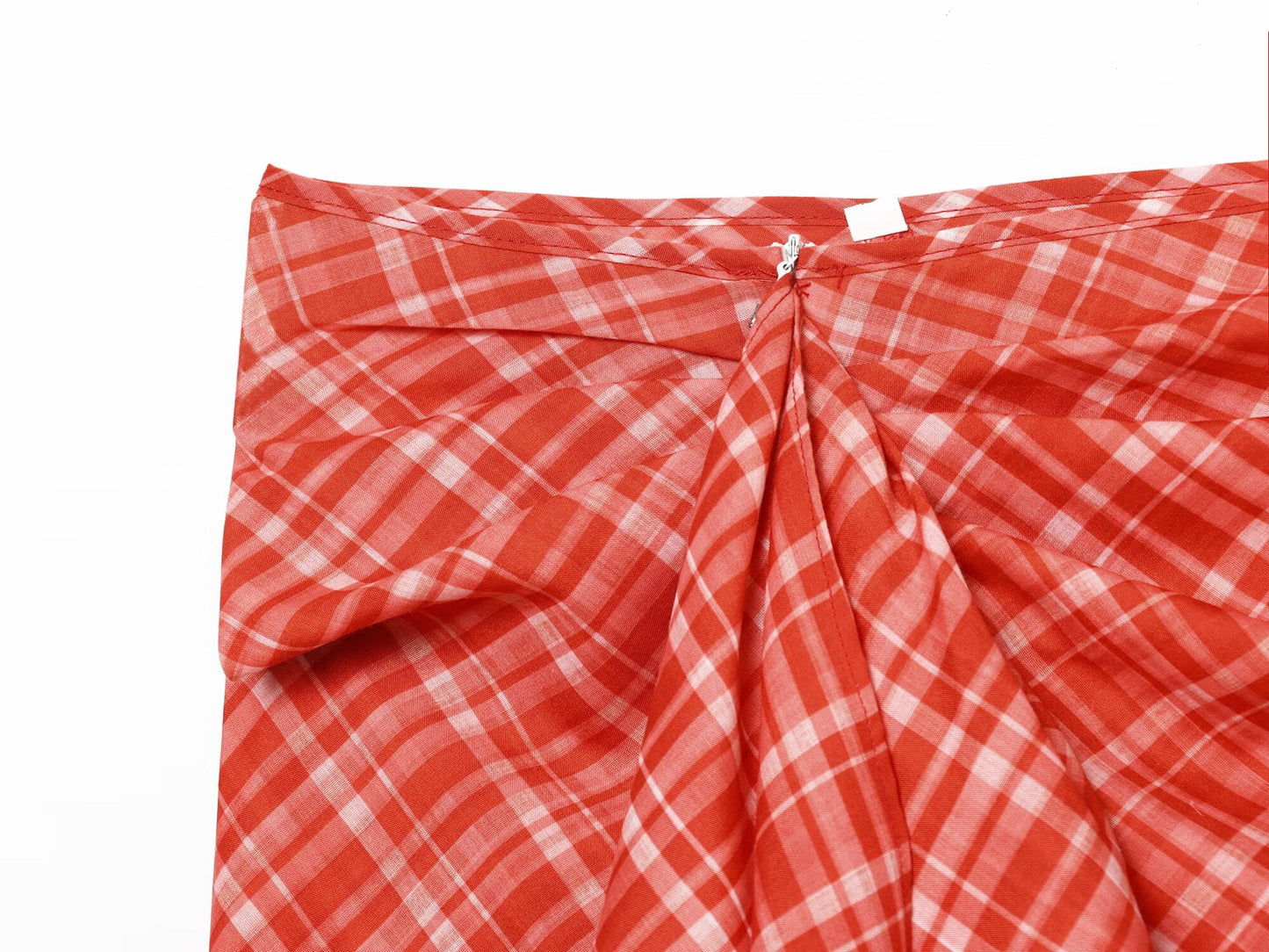 Women's layered decorative Plaid Midi skirt