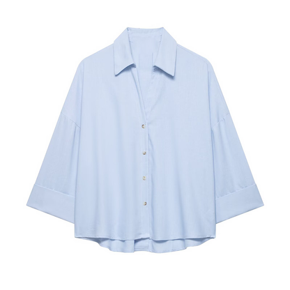 Women's casual lapel button up shirt