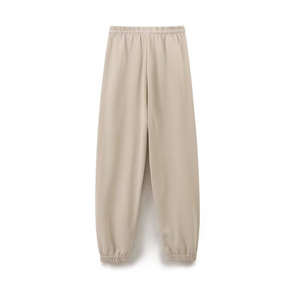 suit Women's 2 pieces slim O Neck ribbed T-shirt+Jogging pants