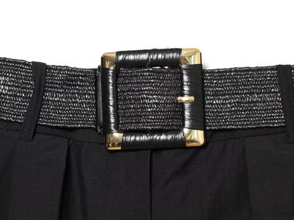 Women's With Belt High Waist Midi Skirt