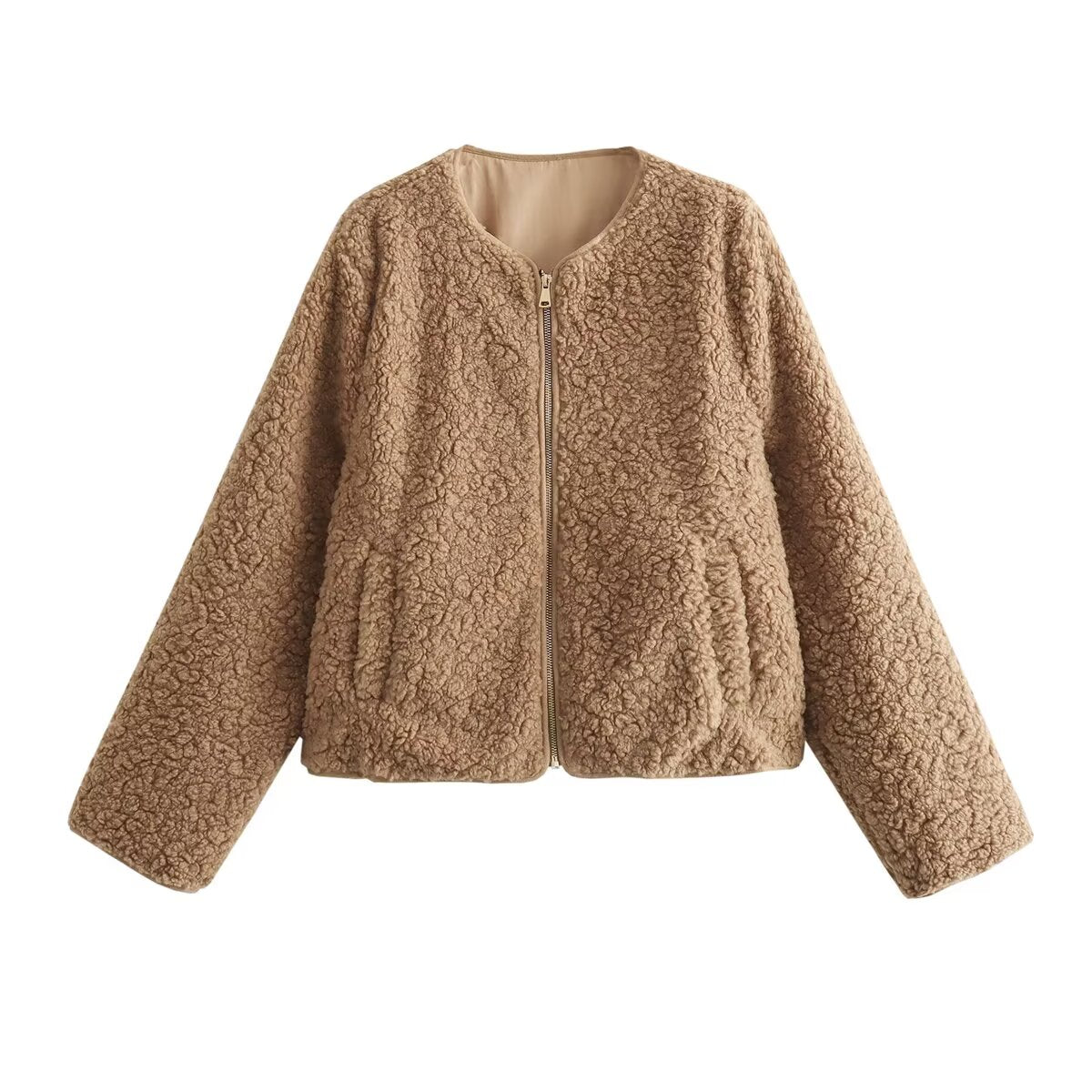 Women 2025 New Fleece zip-up jacket