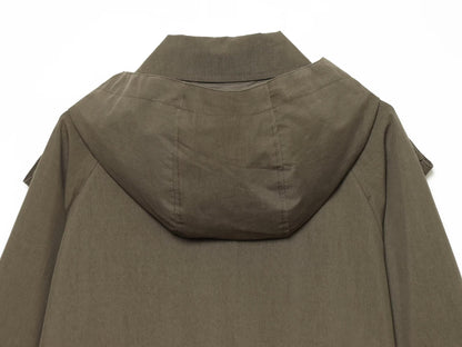 Women's long sleeved hooded short windbreaker jacket