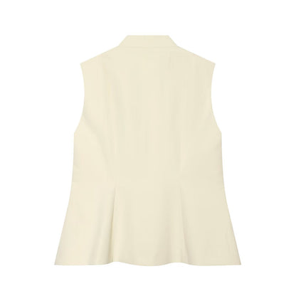 Women's new slim stand collar vest