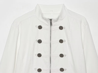 Women's standing collar breasted decorative Blazer Coat