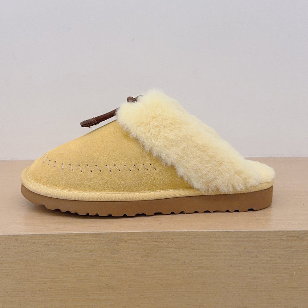 Women's new warm plush thin slippers snow boots