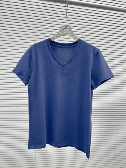 Women's new embroidered short-sleeved casual slim T-shirt