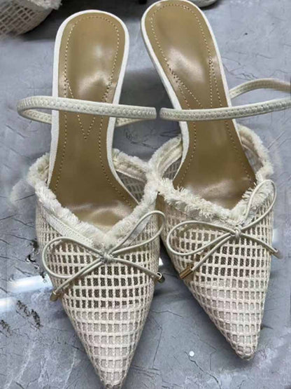 Women's new fashion hollow bow high heels