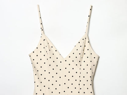 Women's short jumpsuit style polka dot dress