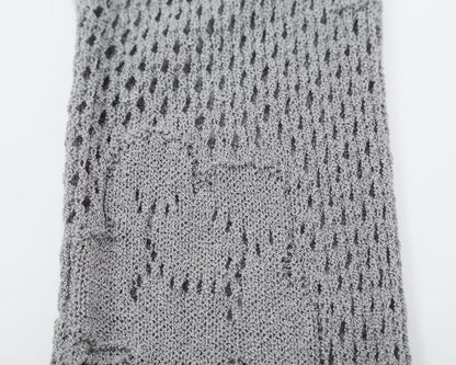 Women's round neck hollow knitted sweater