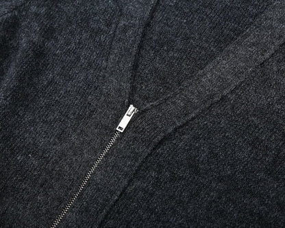Women's short skirt style hem V-neck zipper Coat