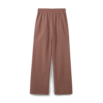 suit Women's 2 pieces washed double-sided fabric T-shirt+pants