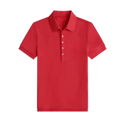 Women's new slim five-button polo shirt lapel T-shirt