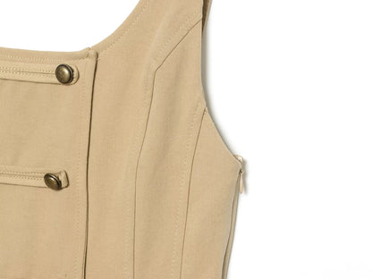 Women's buckle decoration mini dress